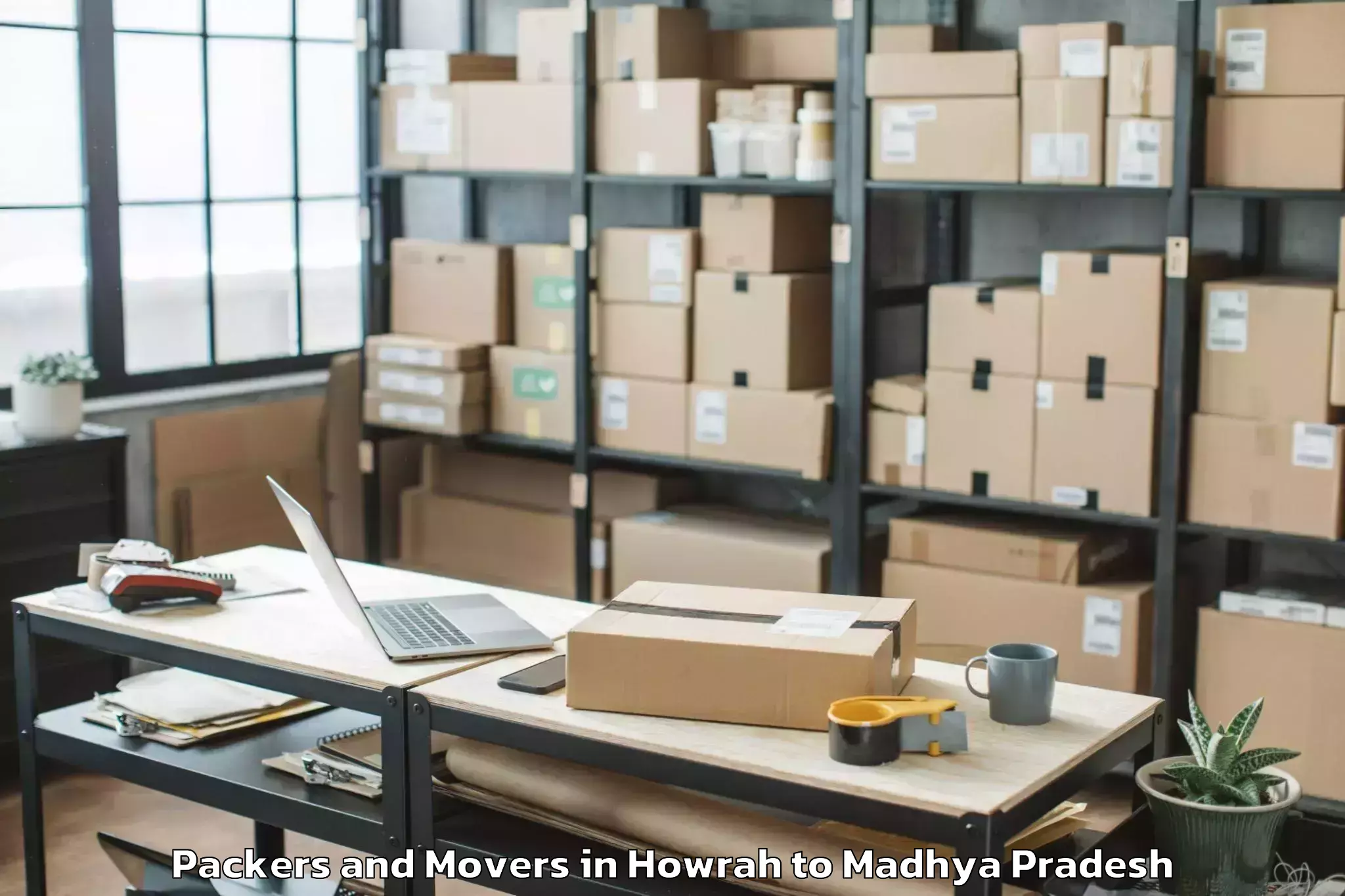 Book Howrah to Sage University Indore Packers And Movers